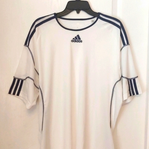 adidas Other - ADIDAS Climalite White/Navy Short Sleeve Athletic Shirt. Size XL